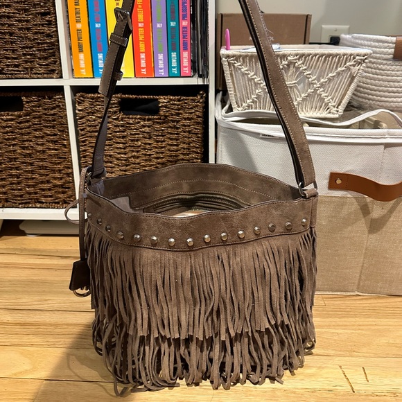 Michael Kors Suede Fringe Tote Bag - Picture 2 of 4